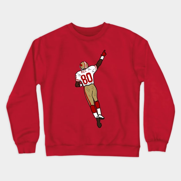 Jerry Rice Celebration - San Francisco 49ers Crewneck Sweatshirt by xavierjfong